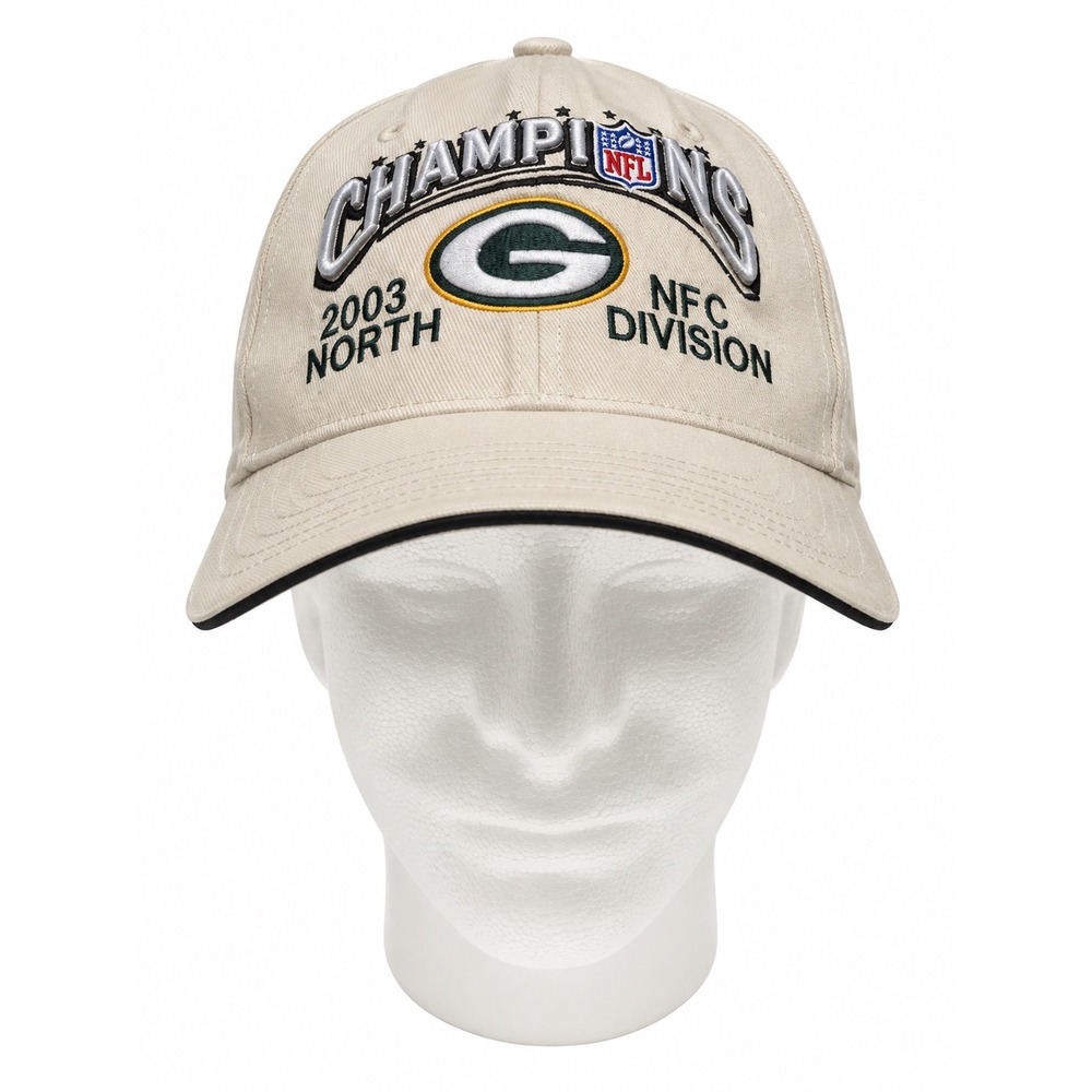 Reebok Green Bay Packers 2003 NFC North Division Champions Hat Cream Vintage NFL